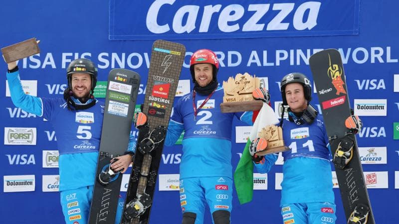 Snowboard, tripletta azzurra in Coppa del mondo: vince il 45enne Fischnaller Snowboard, tripletta azzurra in Coppa del mondo: vince il 45enne Fischnaller 1