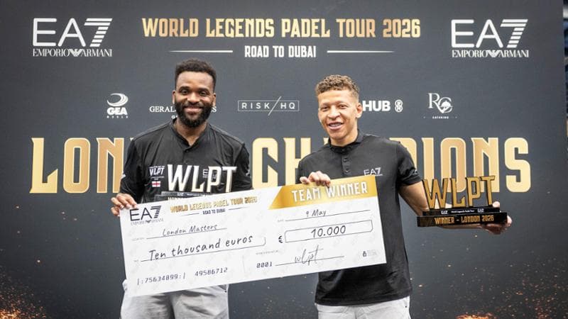 Bent e Gayle trionfano a Londra: successo all’EA7 World Legends Padel Tour 1