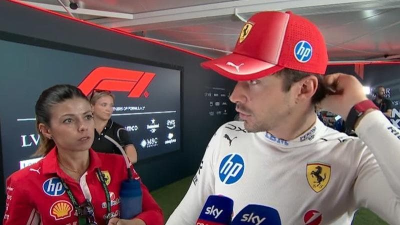 Leclerc, il lapsus sul motore Ferrari e la reazione dell'addetta stampa diventata virale Leclerc, il lapsus sul motore Ferrari e la reazione dell'addetta stampa diventata virale 1